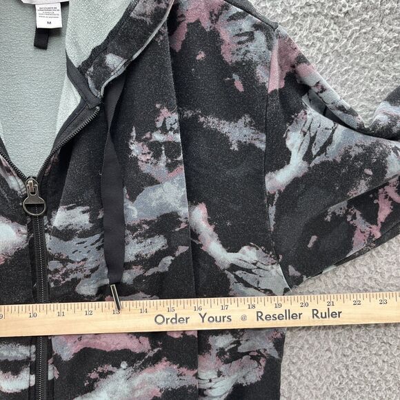 Athleta Hoodie Womens Medium Black Camo Balance Full Zip Relax Sweatshirt Jacket - Picture 6 of 12